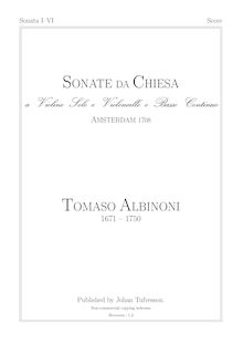 Partition complète, Sonate da Chiesa, Albinoni, Tomaso par Tomaso Albinoni