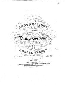 Partition Complete Book, Instructions pour pour Double Concertina
