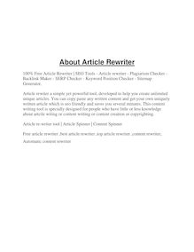 About Article Rewriter
