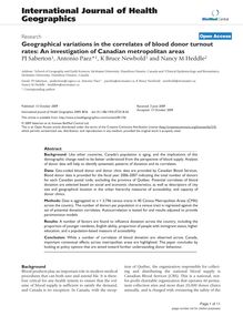 Geographical variations in the correlates of blood donor turnout rates: An investigation of Canadian metropolitan areas