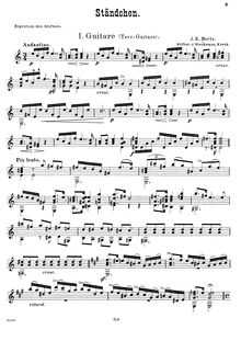 Partition guitare 1, Ständchen, A minor/major, Mertz, Johann Kaspar