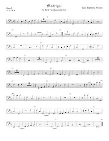 Partition viole de basse 2, Madrigali a 5 voci, Libro 2, Mosto, Giovanni Battista par Giovanni Battista Mosto