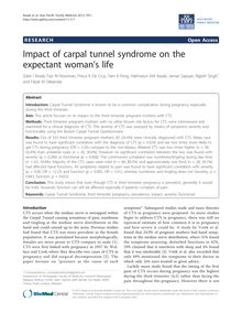 Impact of carpal tunnel syndrome on the expectant woman s life