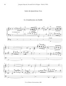 Partition , Cromhorne en Taille, Oeuvres complètes d orgue, Boyvin, Jacques par Jacques Boyvin