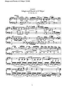 Partition complète, Rondo en E major, D.506, E major, Schubert, Franz