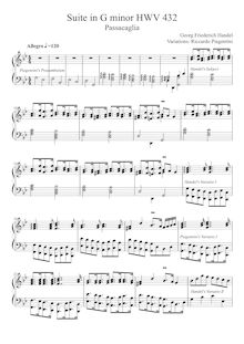 Partition complète,  No.7 en G minor, Handel, George Frideric par George Frideric Handel