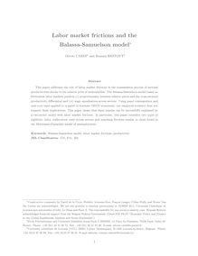 Labor market frictions and the Balassa Samuelson model