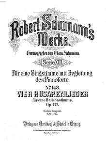 Partition complète, 4 Husarenlieder, Op.117, Schumann, Robert