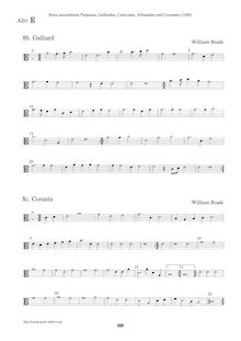 Partition Alto en C3 clef (Galliard + Coranta), Newe ausserlesene Paduanen, Galliarden, Cantzonen, Allmand und Couranten