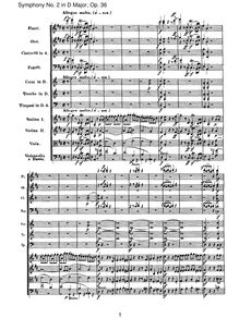 Partition I, Allegro molto, Symphony No.2, D major, Beethoven, Ludwig van par Ludwig van Beethoven