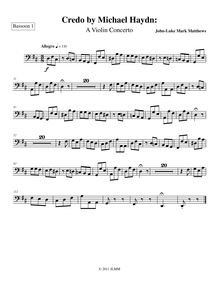 Partition basson 1, Credo by Michael Haydn: A violon Concerto, D major