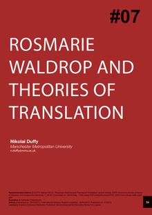 Rosmarie Waldrop and Theories of Translation