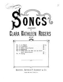 Partition , Rhapsody, 6 chansons, Rogers, Clara Kathleen