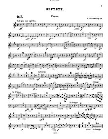 Partition cor, Septett No.1 Op. 74, Hummel, Johann Nepomuk
