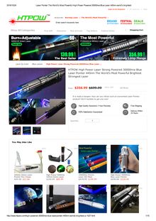 Laser Pointer HTPOW 30000mW 30W Blue 445nm Laser