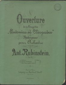 Partition compléte, Antonius et Cleopatre - Ouverture, Op.116