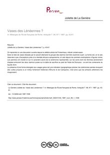 Vases des Lénéennes ? - article ; n°1 ; vol.99, pg 43-61