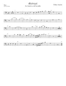 Partition viole de basse, madrigaux pour 5 voix, Anerio, Felice par Felice Anerio