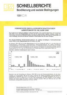 SCHNELLBERICHTE Bevölkerung und soziale Bedingungen. 1991 1