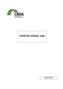 Rapport annuel 2006 de la Caisse nationale de solidarité pour l autonomie