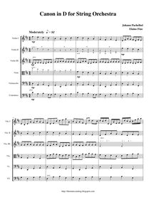 Partition corde orchestre Score, Canon et Gigue, Kanon und Gigue für drei Violinen und Basso Continuo