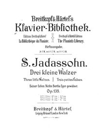 Partition No.2, 3 Kleine Walzer, Jadassohn, Salomon