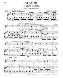 Partition complète (E minor: haut voix et piano), Un adieu par Jules Massenet