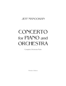 Partition orchestre parties, Concerto pour Piano et orchestre, Manookian, Jeff