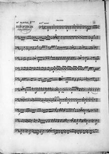 Partition violoncelles/Basses, Sinfonie concertante à neuf instrumens