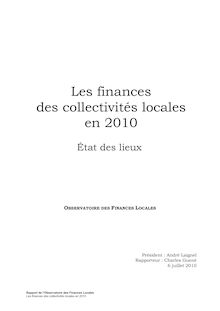 Les finances des collectivités locales en 2010 : état des lieux
