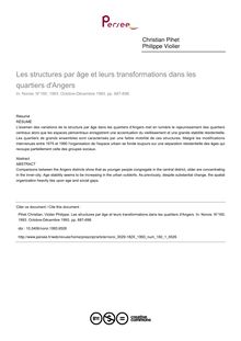 Les structures par âge et leurs transformations dans les quartiers d Angers - article ; n°1 ; vol.160, pg 687-698