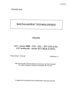 Italien LV1 2006 Baccalauréat technologique