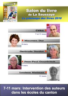 Salon du livre de La Saussaye 2016 / Cafés littéraires et Rencontres scolaires