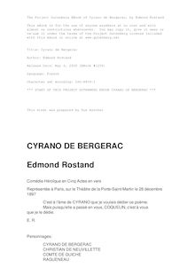 Cyrano de Bergerac par Edmond Rostand