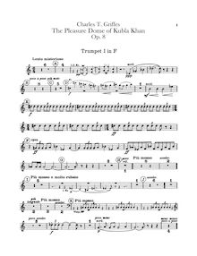 Partition trompette 1, 2, 3 (F), pour Pleasure Dome of Kubla Khan