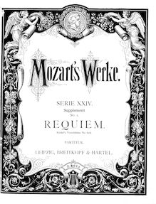 Partition Incomplete Score, Requiem, D minor, Mozart, Wolfgang Amadeus