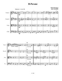 Partition , Pavane,  No.4 en D major, D major, Rondeau, Michel
