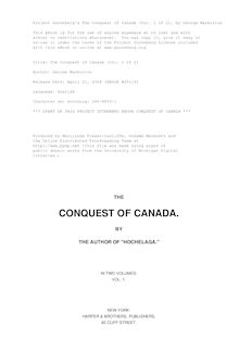 The Conquest of Canada (Vol. 1 of 2)