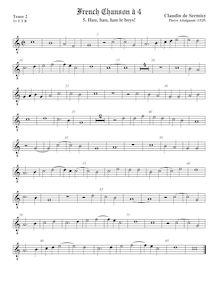 Partition ténor viole de gambe 2, octave aigu clef, French Chanson par Claudin de Sermisy