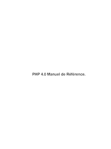 PHP 4.0 Manuel de Référence.