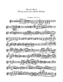 Partition violons I, II, Pavane pour une infante défunte, Pavane for a Dead Princess