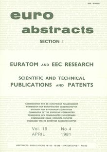 SCIENTIFIC AND TECHNICAL PUBLICATIONS and PATENTS. Section I Vol. 19 No 4 April 1981
