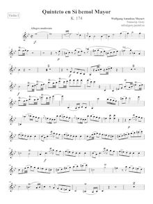 Partition violon I, corde quintette No.1, B♭ major, Mozart, Wolfgang Amadeus par Wolfgang Amadeus Mozart