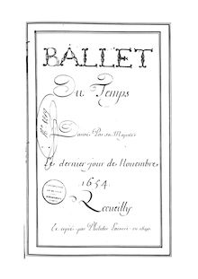 Partition Manuscript score, Ballet du temps, LWV 1, Lully, Jean-Baptiste