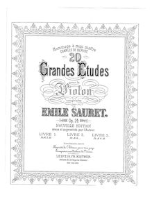 Partition complète, Grandes Etudes, Sauret, Émile