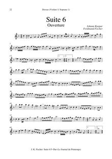 Partition  6 en F major - parties complètes(violons I, violons II, altos I, altos II, violoncelles/Basses), Le Journal Du Printemps