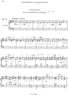Partition 8 Fugue de la 5e Sonate de Violon, Oeuvres de J. S. Bach - 12 transcriptions pour le piano