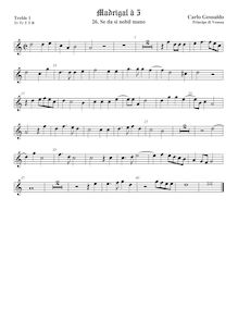 Partition viole de gambe aigue 1, madrigaux, Book 1, Gesualdo, Carlo