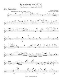Partition enregistrement  1, Symphony No.35, F major, Rondeau, Michel