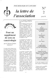 02 Lettre Association Psychologie et Cancers Juin 1993